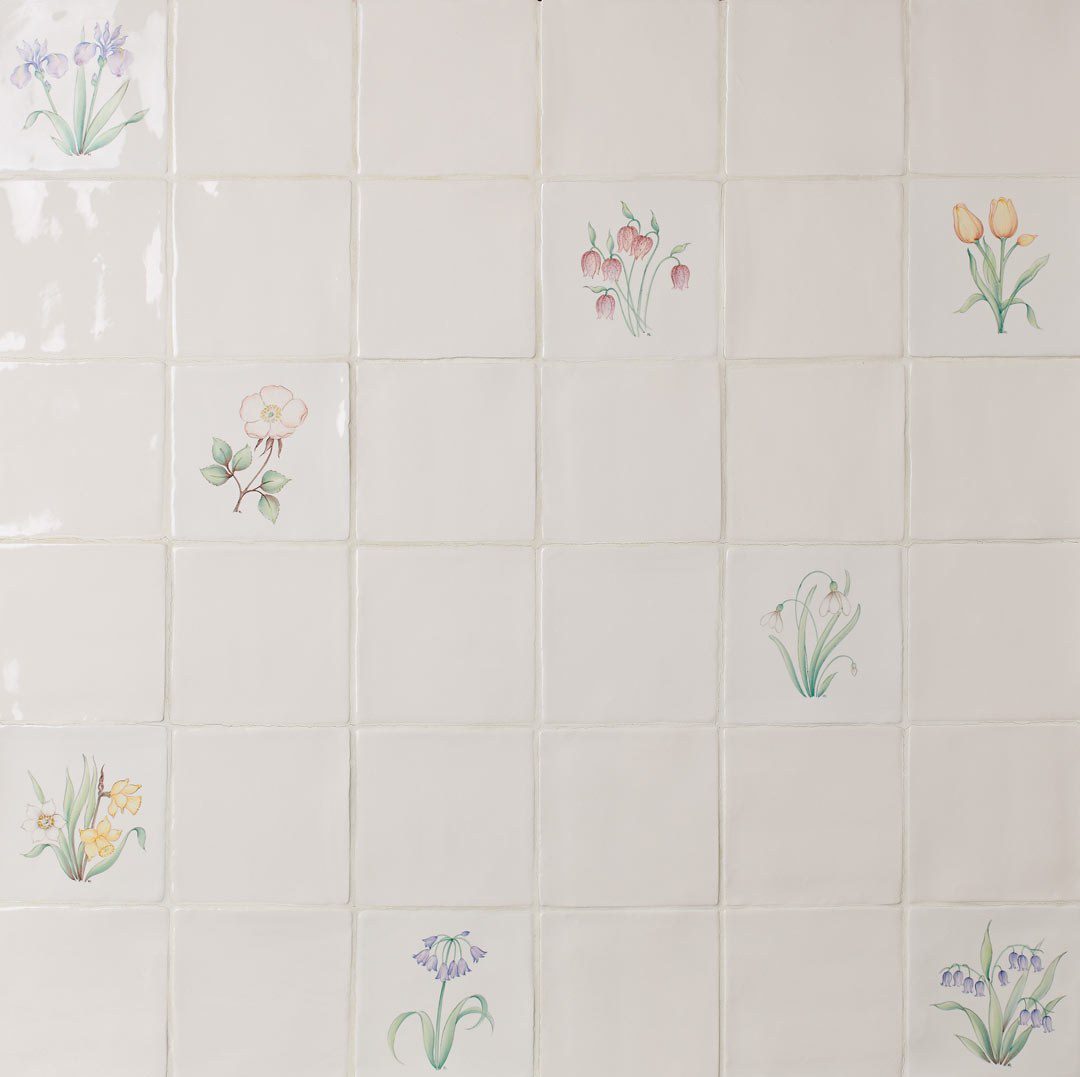 Spring Flowers Hand Painted Tiles | Wall Tiles | Marlborough Tiles